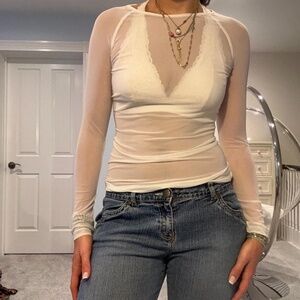 Sheer White Fitted Top